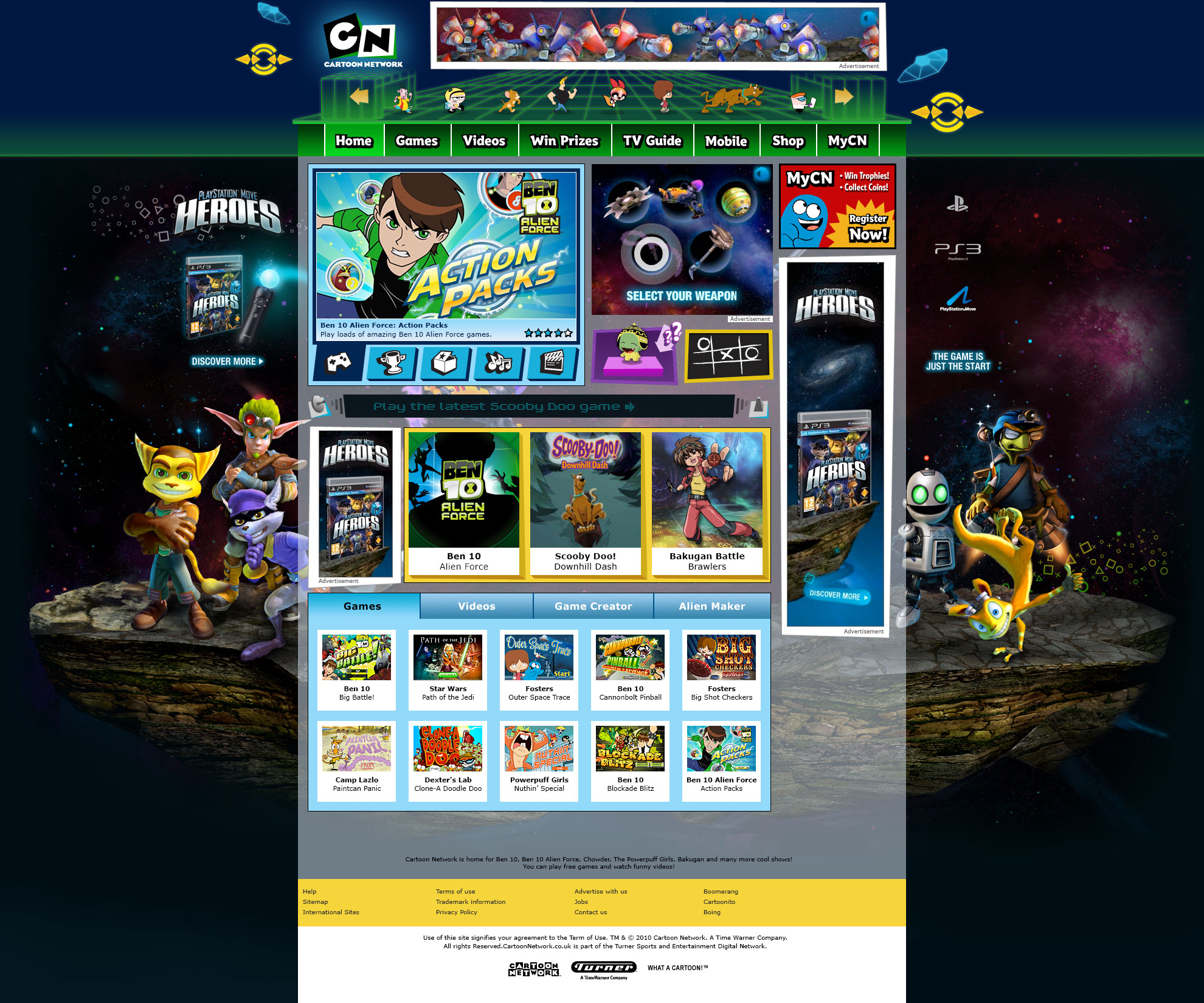 Cartoon Network: 2010 - Games Background
