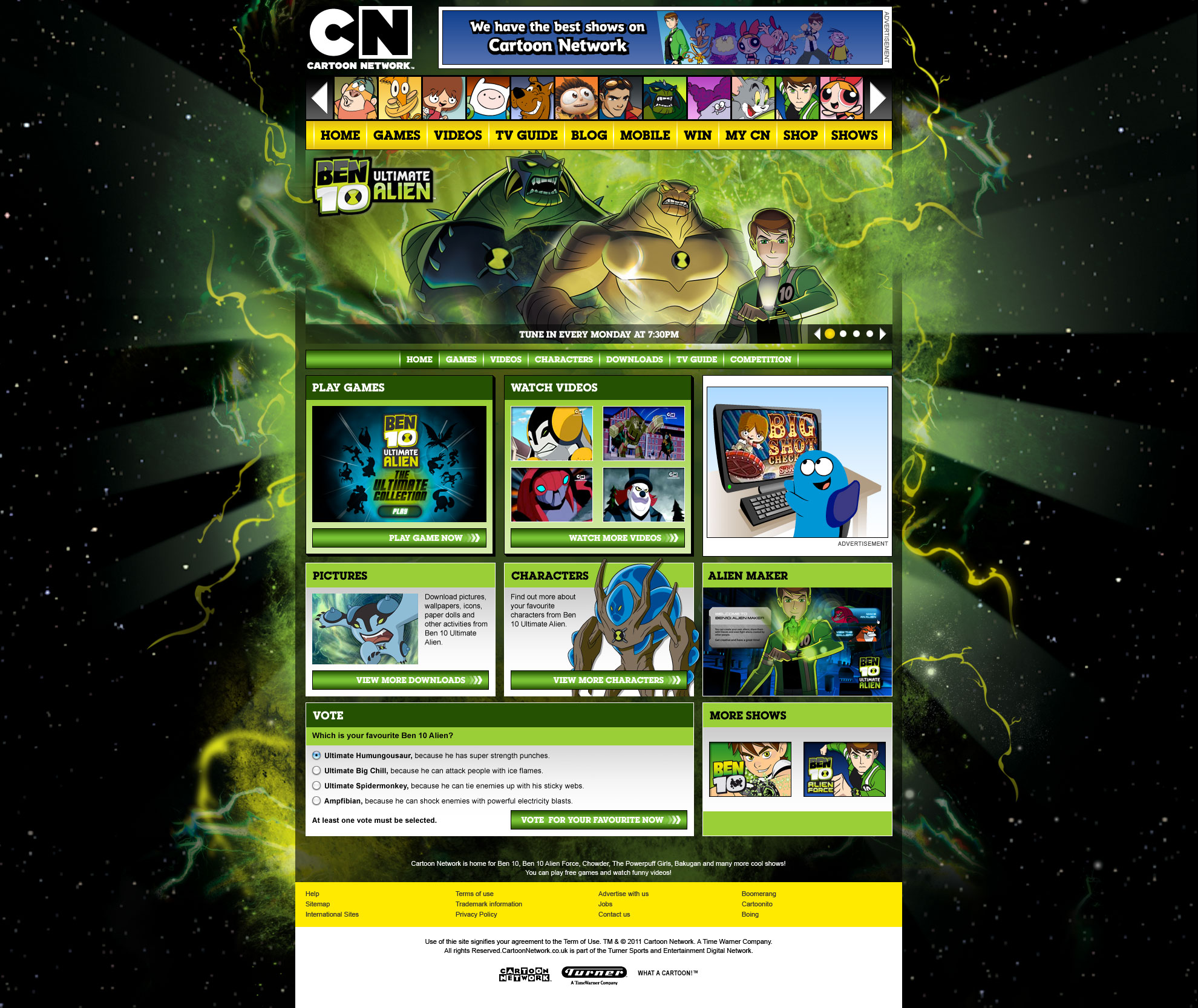 Cartoon Network: 2011 - Shows - Homepage